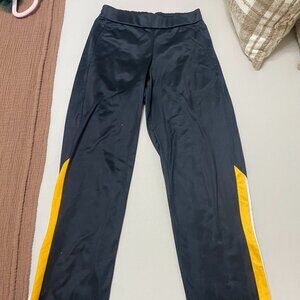 Black Track Pants with Yellow/White stripes